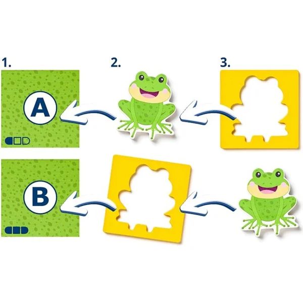 Puzzle avec des animaux, formes-couleur