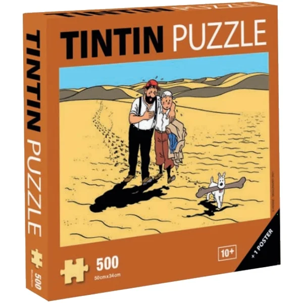Puzzle Tintin Le pays de la soif 500 pièces 50 x 34 cm + poster