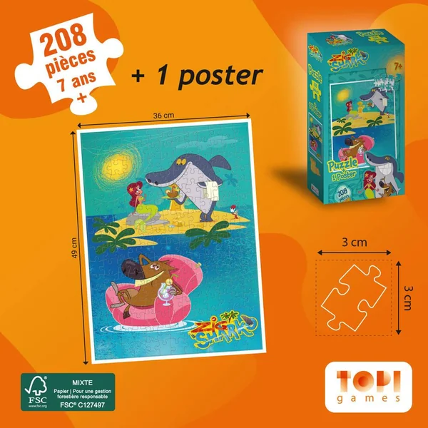 PUZZLE ZIG ET SHARKO 208 PIECES