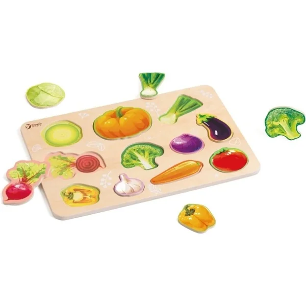 Puzzle/Encastrement planche légumes bois