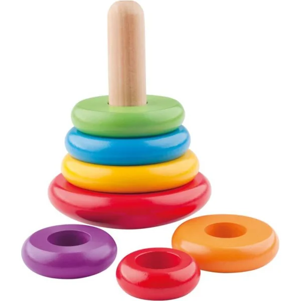 Pyramide pliable en bois colorée - toupie