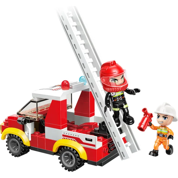 Qman Mine City Fire Line W12011-3 Camion avec échelle