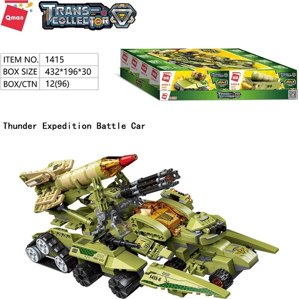 Qman Thunder Expedition Battle Car 1415 ensemble 8v1