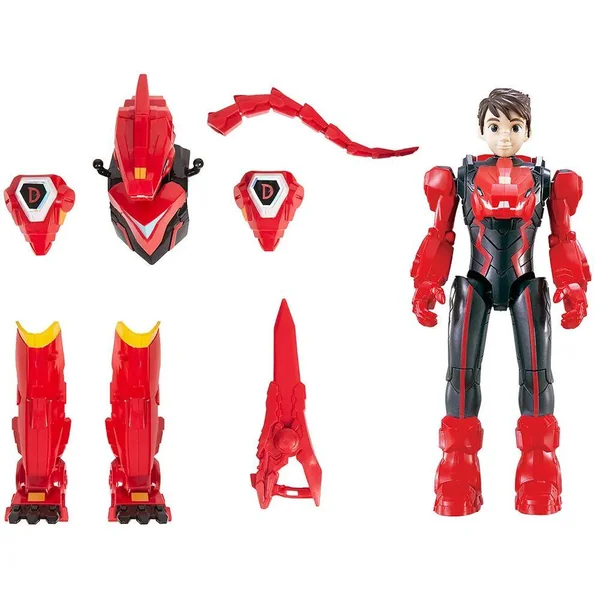 QUANTUM HEROES DINOSTER - FIGURINE 2EN1 ARMURE 22CM - LUCIO