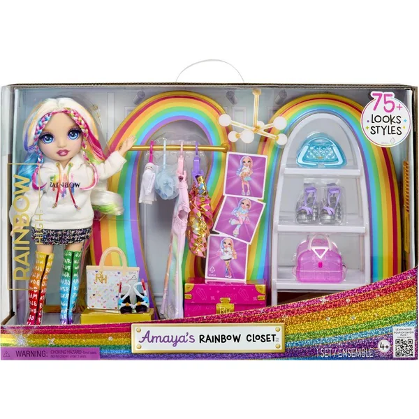 RAINBOW HIGH - GARDE-ROBE ARC-EN-CIEL AVEC POUPEE MANNEQUIN - AMAYA