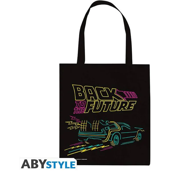 RETOUR VERS LE FUTUR TOTE BAG DELOREAN NEONS