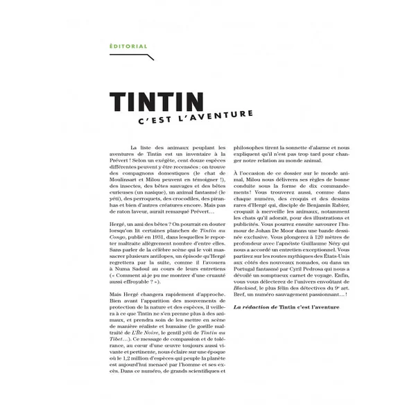 Revue TINTIN C'EST L'AVENTURE N°11, Fascinants animaux - Fév. - Avril 2022