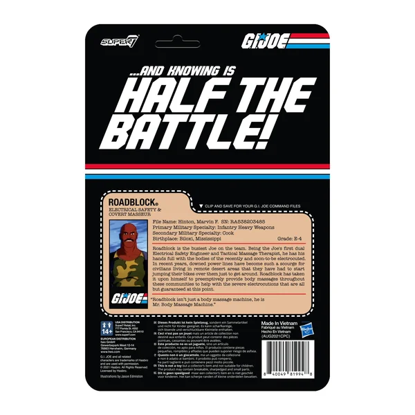 Roadblock PSA figurine G.I. Joe ReAction Super7 10 cm