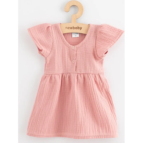 Robe en mousseline pour bébé New Baby rose 86 (12-18m)