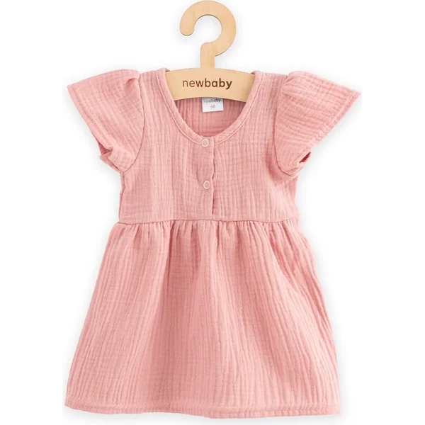 Robe en mousseline pour bébé New Baby rose 86 (12-18m)