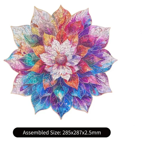 RoboTime Puzzle en bois Mandala floral