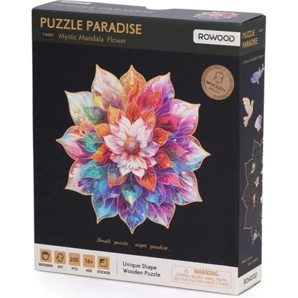 RoboTime Puzzle en bois Mandala floral