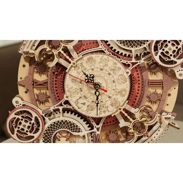 RoboTime Puzzle mécanique en bois 3D Horloge avec calendrier