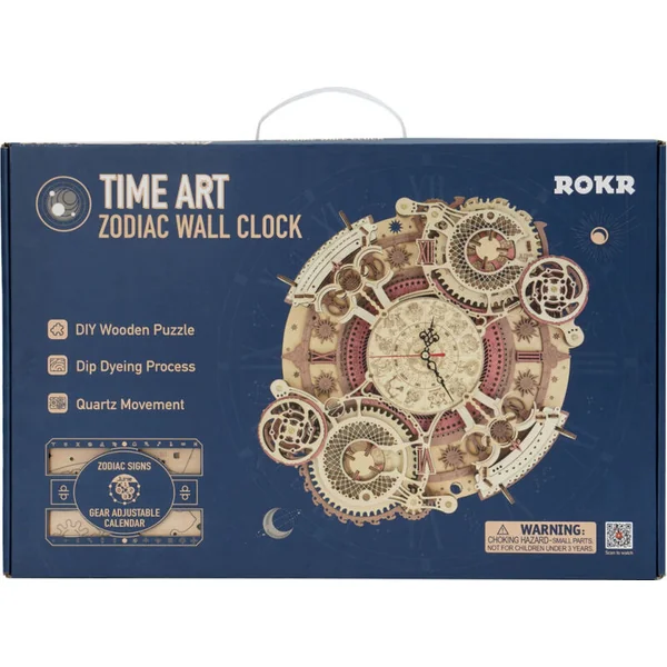 RoboTime Puzzle mécanique en bois 3D Horloge avec calendrier
