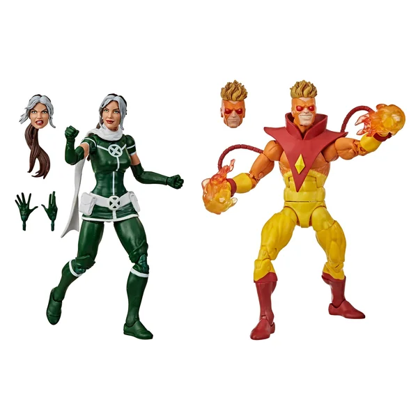 ROGUE & PYRO PACK 2 FIGURINES X-MEN MARVEL LEGENDS HASBRO 15 CM