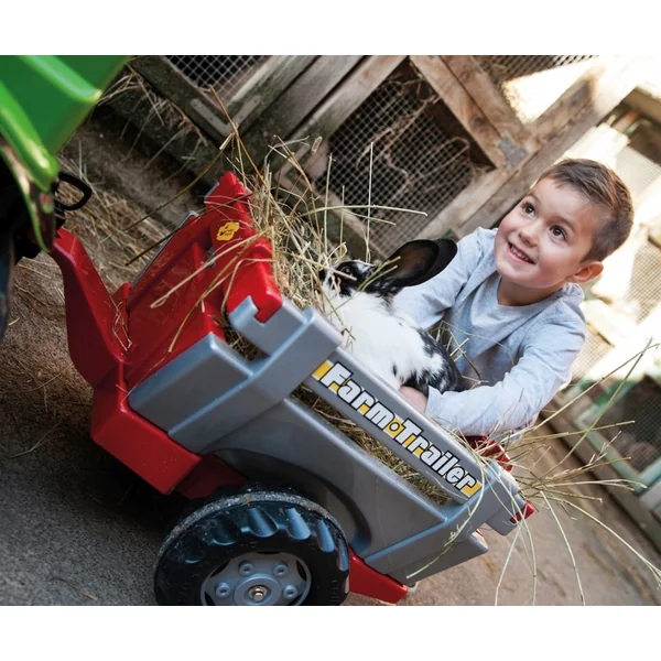 Rollytoys Remorque pour tracteur 1 essieu Farm Trailer - argent et rouge
