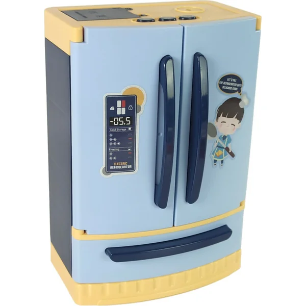 Réfrigérateur 26x18x12cm bleu à piles avec accessoires avec lumière et son