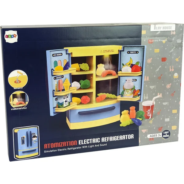 Réfrigérateur 26x18x12cm bleu à piles avec accessoires avec lumière et son