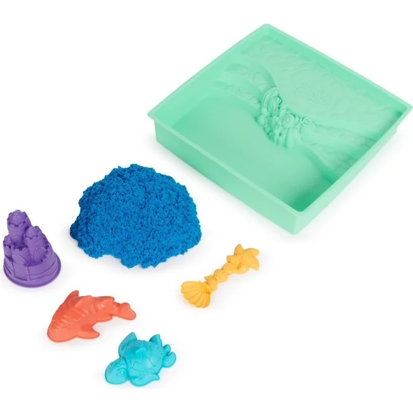 Sable cinétique boîte de sable liquide avec tapis bleu