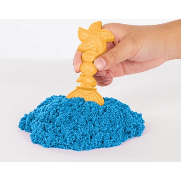 Sable cinétique boîte de sable liquide avec tapis bleu