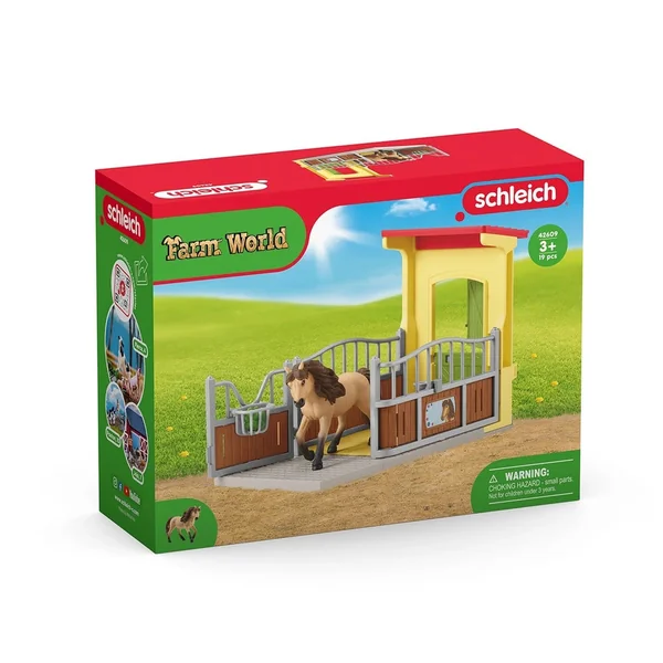 Schleich - Farm World - Pony Box With Iceland Pony Stallion - Toy Playsets - 42609