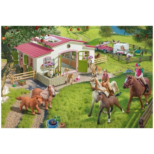 Schmidt Spiele - Schleich Horse Club - Riding School 100 Pcs and 2 Figures - Puzzles