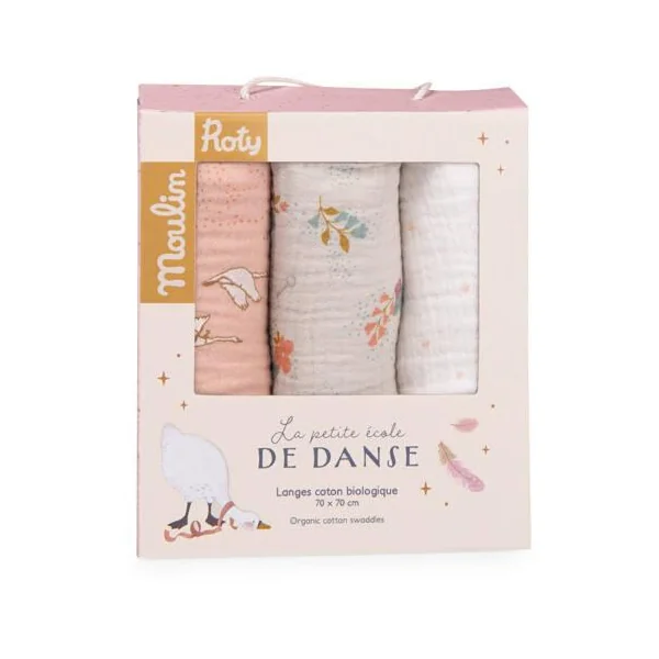 SET DE 3 LANGES IMPRIMES - LA PETITE ECOLE DE DANSE