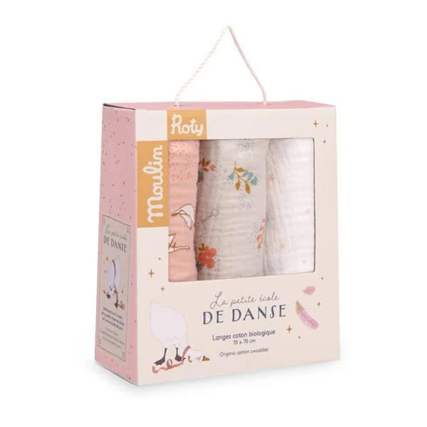 SET DE 3 LANGES IMPRIMES - LA PETITE ECOLE DE DANSE