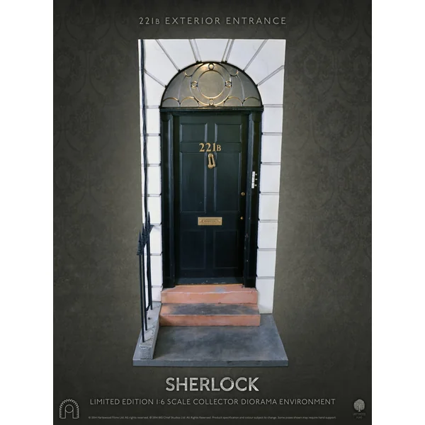 SHERLOCK: 221B ENTRANCE (DELUXE SIGNATURE EDITION, inclus une tête exclusive Sherlock Deerstalker) - diorama pour figurine articulée 1/6 30 cm