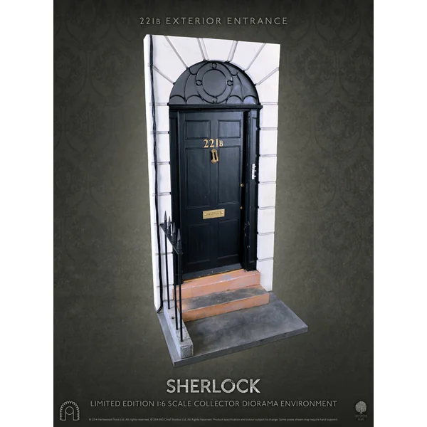SHERLOCK: 221B ENTRANCE (DELUXE SIGNATURE EDITION, inclus une tête exclusive Sherlock Deerstalker) - diorama pour figurine articulée 1/6 30 cm