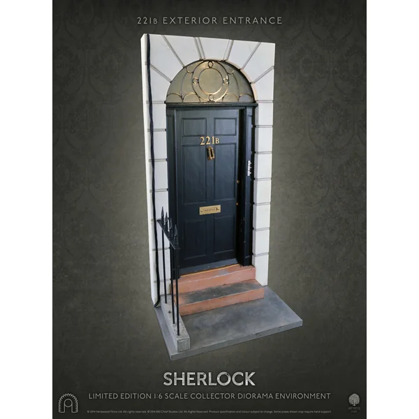SHERLOCK: 221B ENTRANCE (DELUXE SIGNATURE EDITION, inclus une tête exclusive Sherlock Deerstalker) - diorama pour figurine articulée 1/6 30 cm