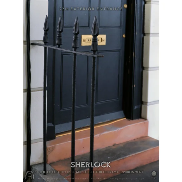SHERLOCK: 221B ENTRANCE (DELUXE SIGNATURE EDITION, inclus une tête exclusive Sherlock Deerstalker) - diorama pour figurine articulée 1/6 30 cm