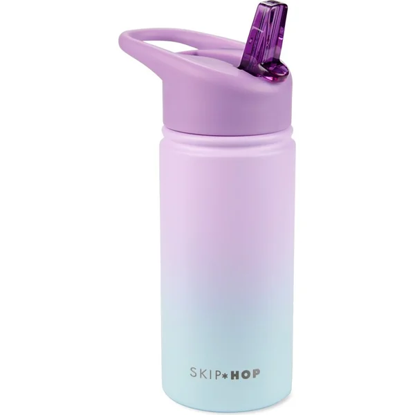 SKIP HOP Bouteille avec paille en acier inoxydable Wander - ombré violet, 450ml