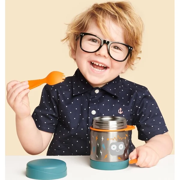 SKIP HOP Spark Style Thermos pour aliments avec cuillère/fourchette Robot 325 ml, 3+