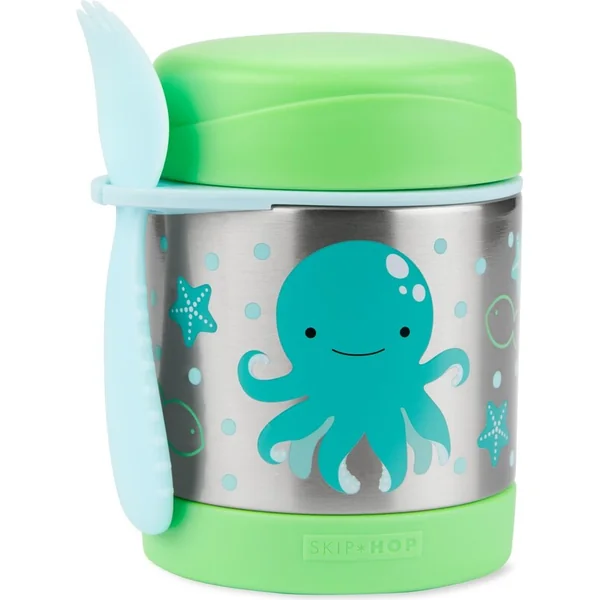 SKIP HOP Zoo Thermos alimentaire avec cuillère/fourchette Pieuvre 325 ml, 3+