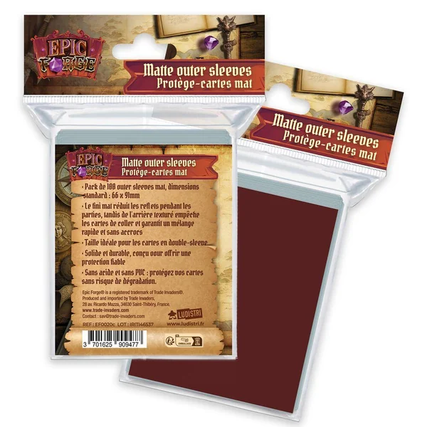 SLEEVES MAT (66*91 MM) X100 -100 MICRONS - ROUGE