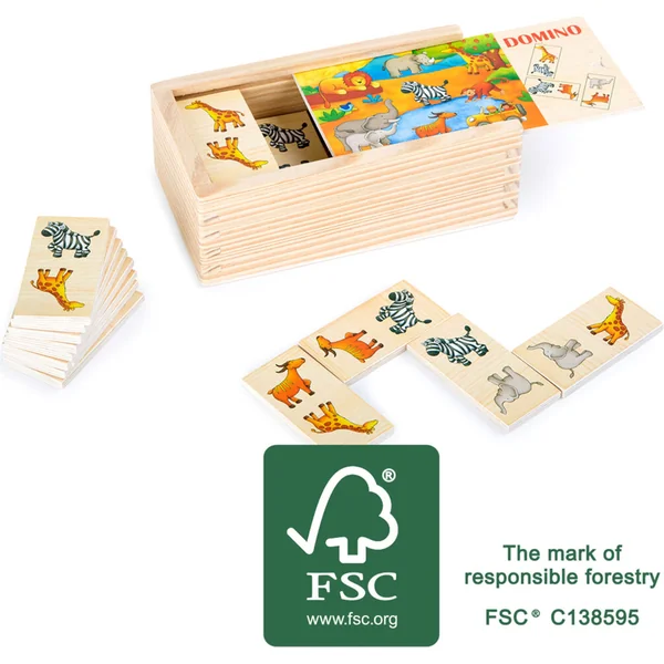 Small Foot Domino en bois Safari