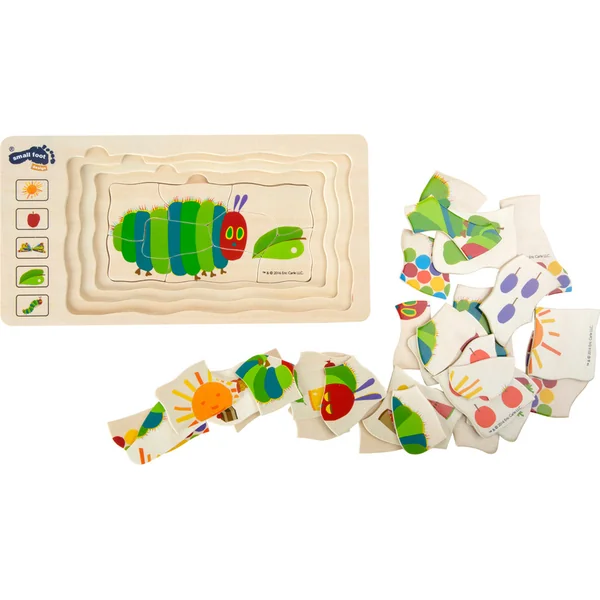 Small Foot Puzzle en bois à encastrer chenille affamée