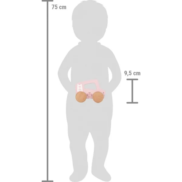 small foot Voiture en bois à pousser Rose