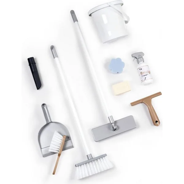 Smoby Chariot de ménage pour petite ménagère avec aspirateur balai Rowenta