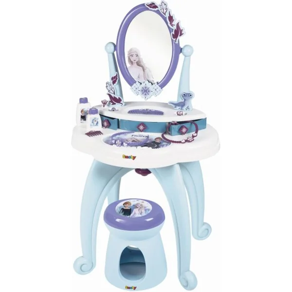 Smoby La Reine des Neiges 2 Coiffeuse 2 en 1 avec tabouret