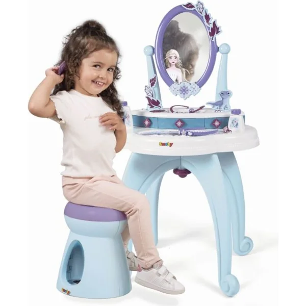 Smoby La Reine des Neiges 2 Coiffeuse 2 en 1 avec tabouret