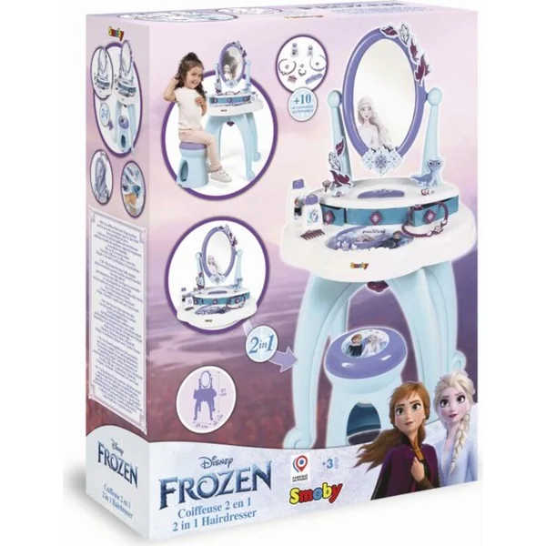Smoby La Reine des Neiges 2 Coiffeuse 2 en 1 avec tabouret