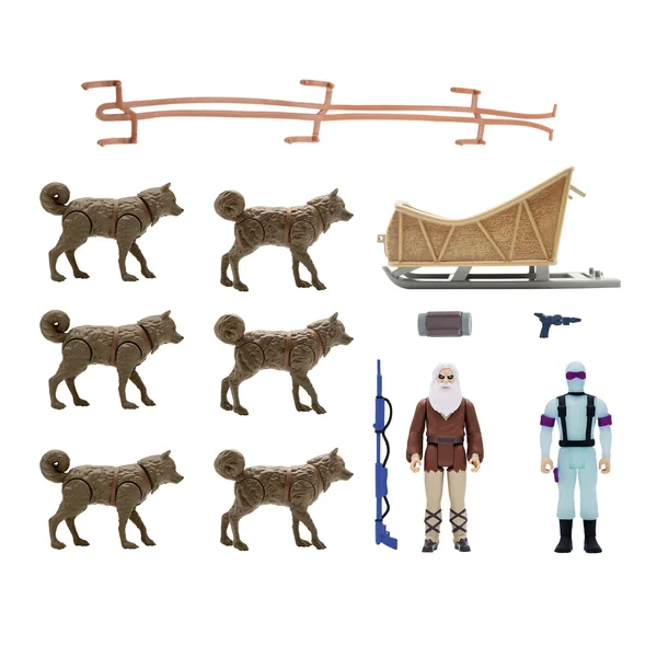 Snake Eyes & Blind Woodsman figurines & traîneau à chiens G.I. Joe Arctic Rescue Vehicle Super7