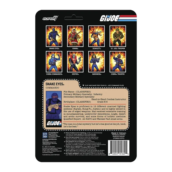 Snake Eyes Commando figurine G.I. Joe ReAction Super7 10 cm