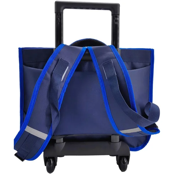 SONIC - CARTABLE A ROULETTES 41CM PRIME MARINE MATIERE POLYESTER, DIMENSION CM : 41X40X 13. 2 COMPARTIMENTS