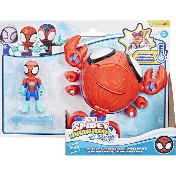 SPIDEY ET SES AMIS EXTRANSFORMERS ORDINAIRES - WATER-WEBS - FIGURINE ET VOITURE - CRABE