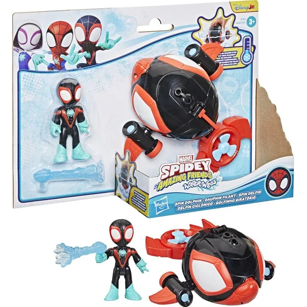 SPIDEY ET SES AMIS EXTRANSFORMERS ORDINAIRES - WATER-WEBS - FIGURINE ET VOITURE