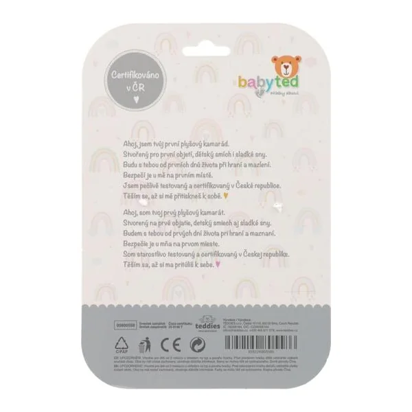 Srnka babyted, endormisseur anneau de dentition, hochet peluche 25x25cm