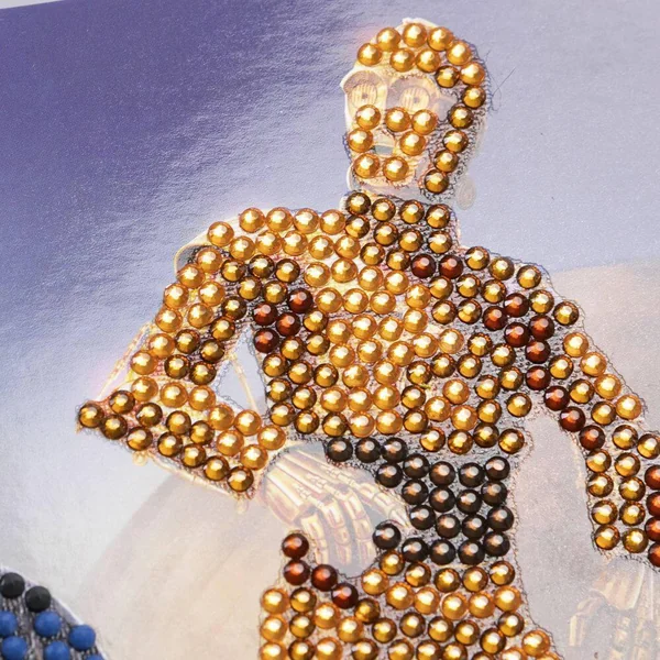 STAR WARS R2-D2 ET C-3PO CARTE A DIAMANTER 18X18CM CRYSTAL A